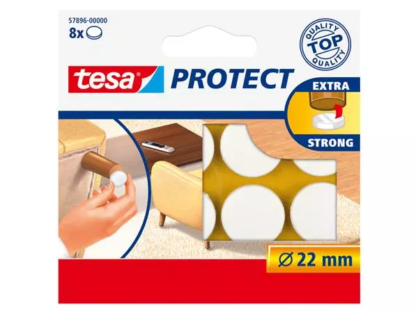 Beschermvilt tesa® Protect anti-kras Ø22mm wit 12 stuks
