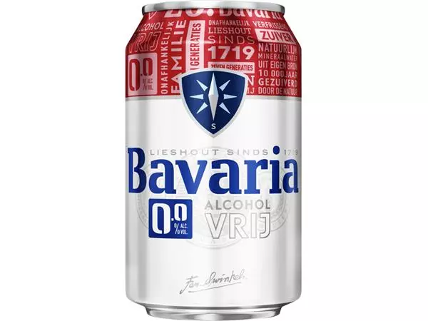 Een Bier Bavaria 0.0% blik 330ml koop je bij Van Leeuwen Boeken- en kantoorartikelen