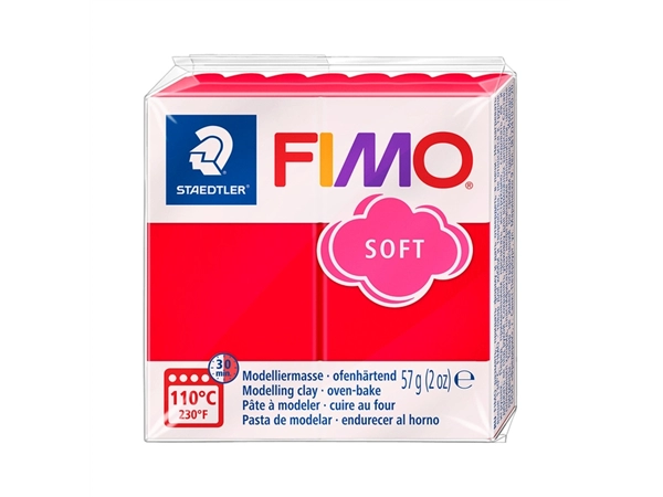 Een Boetseerklei Fimo soft 57 gram Indisch rood koop je bij QuickOffice BV