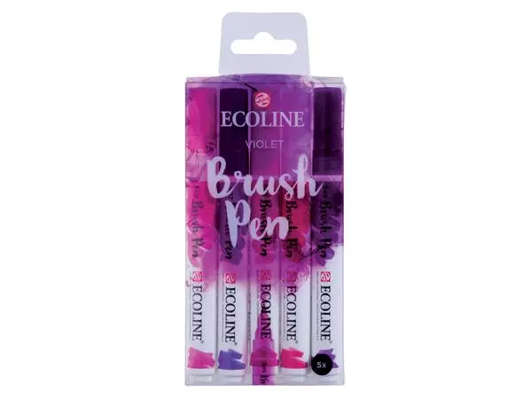 Een Brushpen Talens Ecoline set-violet blister à 5 stuks ass koop je bij L&N Partners voor Partners B.V.