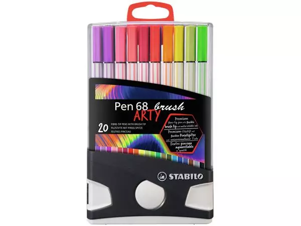 Een Brushstift STABILO Pen 568/20 Arty assorti set à 20 stuks koop je bij Van Leeuwen Boeken- en kantoorartikelen