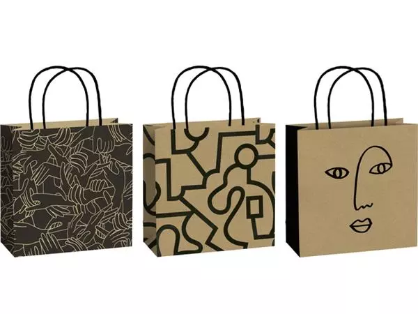 Een Sac cadeau Stewo Mindful 20x20cm set 3 motifs koop je bij QuickOffice BV