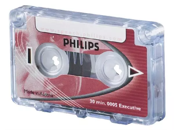 Een Cassette dicteer Philips LFH 0005 2x15min met clip koop je bij Totaal Kantoor Goeree