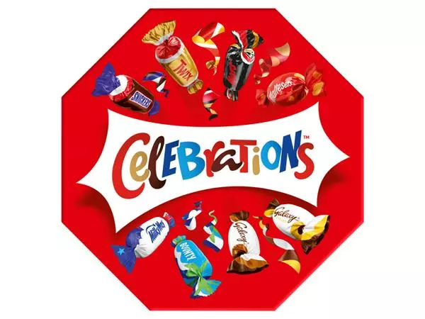 Een Chocolade Celebrations doos 385gr koop je bij Van Leeuwen Boeken- en kantoorartikelen