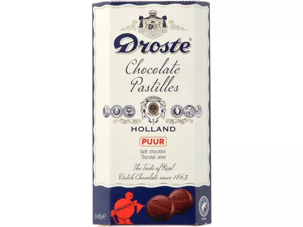 Een Chocolade Droste duopack pastilles puur 170gr koop je bij KantoorProfi België BV