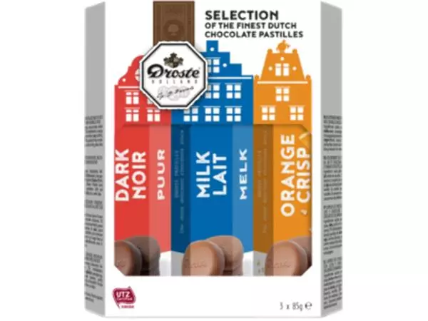 Een Chocolade Droste pastilles 3-pack kokers 255gr koop je bij Van Leeuwen Boeken- en kantoorartikelen