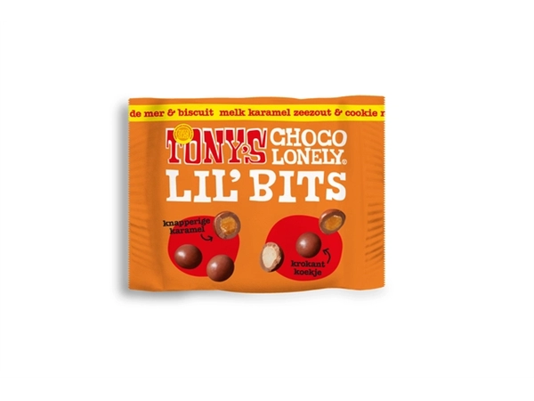 Chocolade Tony's Chocolonely Lil'Bits karamel zeezout & cookie mix 40 gram