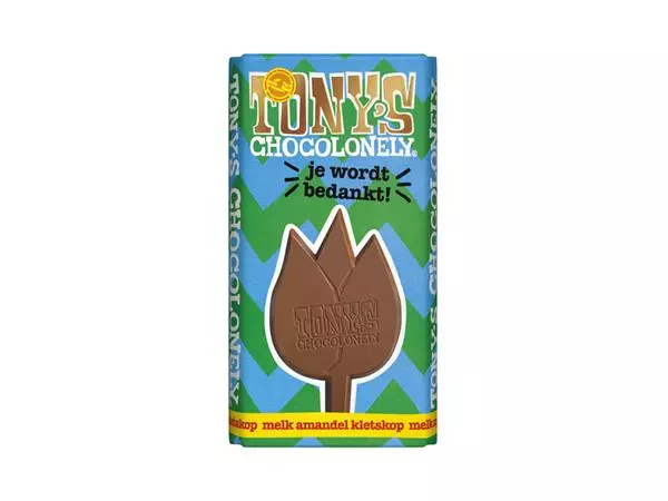Een Chocolade Tony's Chocolonely je wordt bedankt reep 180gr koop je bij Goedkope Kantoorbenodigdheden
