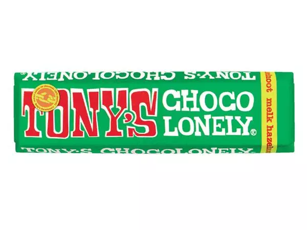 Een Chocolade Tony's Chocolonely hazelnoot reep 47gr koop je bij L&N Partners voor Partners B.V.