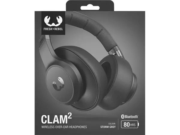 Een Clam 2-Wireless over-ear headphones FnR-Storm Grey koop je bij Van Hoye Kantoor BV