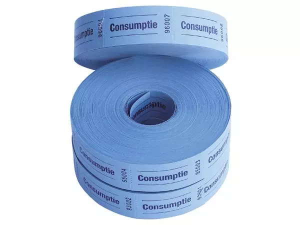 Een Consumptiebon Combicraft 57x30mm 2-zijdig 2x1000 stuks blauw koop je bij Van Leeuwen Boeken- en kantoorartikelen