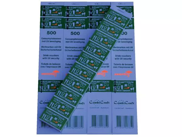 Een Consumptiebon Combicraft UV beveiliging 500 stuks groen koop je bij EconOffice