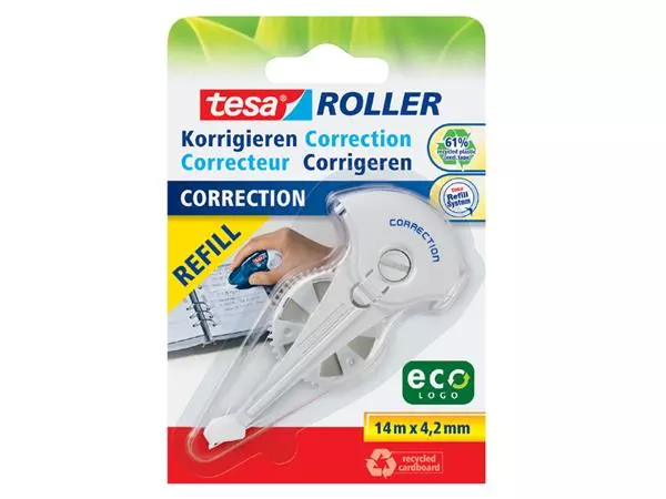 Een Navulling corretieroller tesa® ecoLogo® 4,2mmx14m op blister koop je bij Goedkope Kantoorbenodigdheden