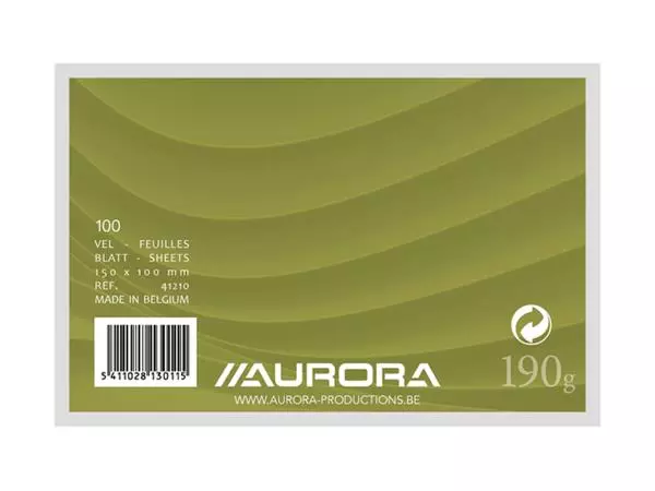 Een Systeemkaart Aurora 150x100mm blanco 190gr wit koop je bij Van Leeuwen Boeken- en kantoorartikelen