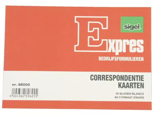 Een Correspondentiekaart Sigel Expres A6 blanco ivoorkarton pak à 50 stuks koop je bij Totaal Kantoor Goeree