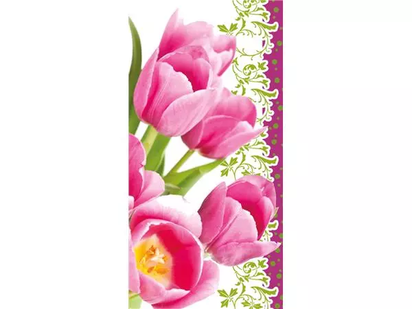 Een Diamondpainting Crystal Art Kaart roze tulpen 11x22cm koop je bij Totaal Kantoor Goeree