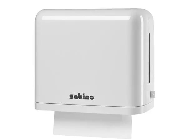 Een Handdoekdispenser Satino PT3 klein wit 331020 koop je bij Totaal Kantoor Goeree