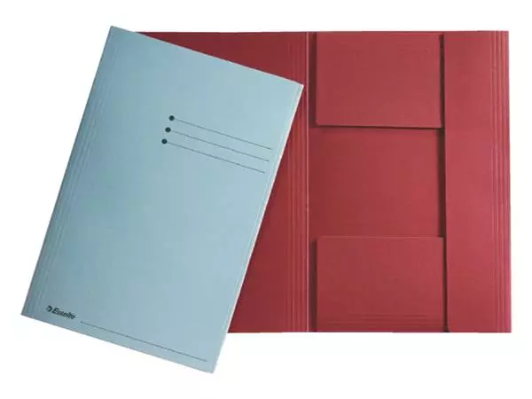 Dossiermap Esselte folio 3 kleppen manilla 275gr rood