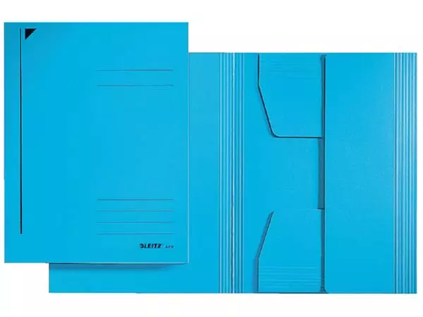 Een Dossiermap Leitz A3 3 kleppen 430gr blauw koop je bij Kantoorvakhandel van der Heijde