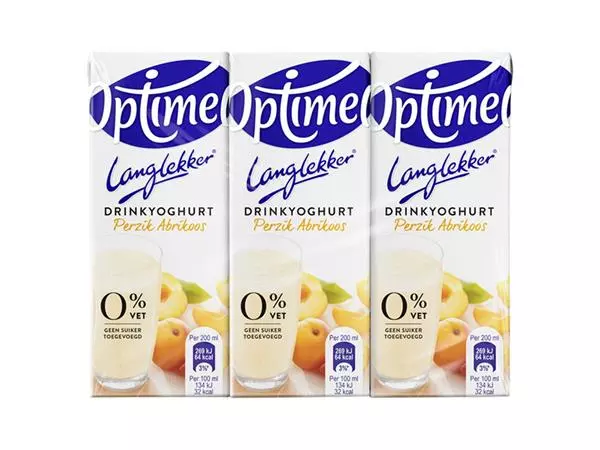 Een Drinkyoghurt Optimel Langlekker perzik abrikoos 20cl koop je bij MV Kantoortechniek B.V.