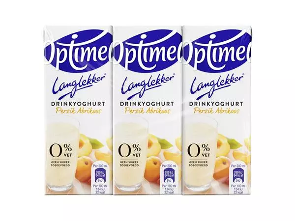 Een Drinkyoghurt Optimel Langlekker perzik abrikoos 20cl koop je bij QuickOffice BV