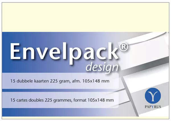 Een Dubbele kaart Papyrus Envelpack Design A6 105x148mm ivoor 894450 koop je bij De Angelot