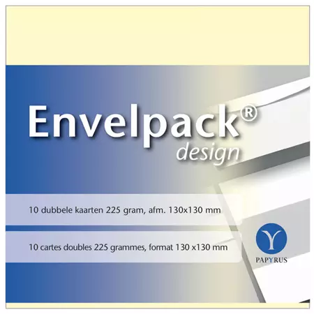 Buy your Dubbele kaart Papyrus Envelpack Design vierkant 130x130mm ivoor 894460 at QuickOffice BV