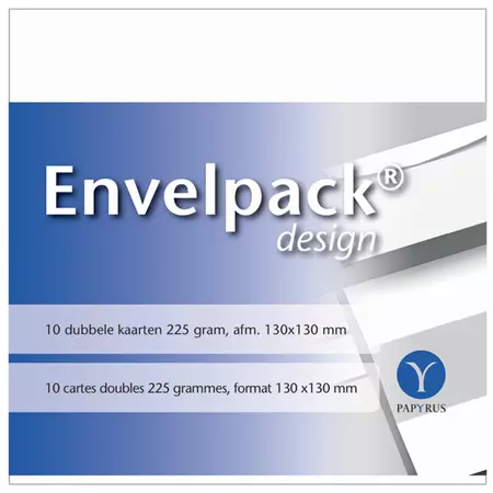 Een Dubbele kaart Papyrus Envelpack Design vierkant 130x130mm wit 894466 koop je bij Tonerinktshop