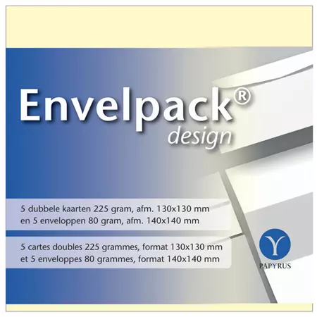 Een Dubbele kaart Papyrus Envelpack Design vierkant 140x140mm ivoor 894440 koop je bij Van Hoye Kantoor BV