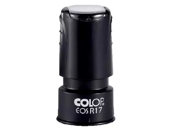 Een Stempel Colop EOS R 17 flashsysteem rond 17mm met stempelplaat zwart koop je bij EconOffice