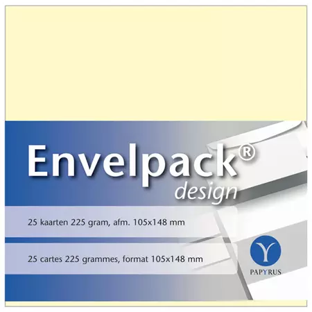 Een Enkele kaart Papyrus Envelpack Design A6 105x148mm ivoor 894420 koop je bij QuickOffice BV