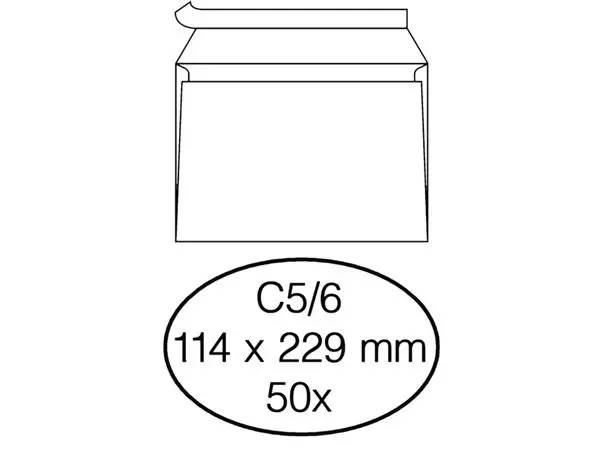Een Envelop Quantore bank C5/6 114x229mm zelfklevend wit 50stuks koop je bij KantoorProfi België BV