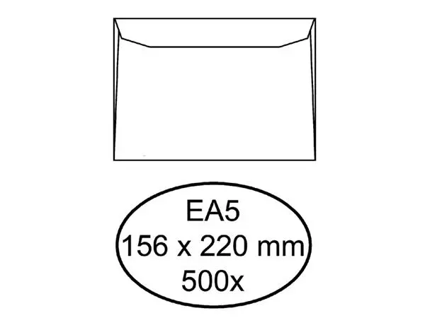 Een Envelop Quantore bank EA5 156x220mm wit 500stuks koop je bij Van Leeuwen Boeken- en kantoorartikelen