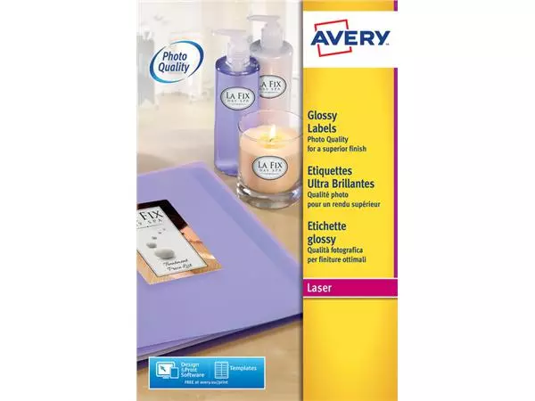 Een Etiket Avery L7767-40 210x297mm A4 hoogglans wit 40stuks koop je bij EconOffice