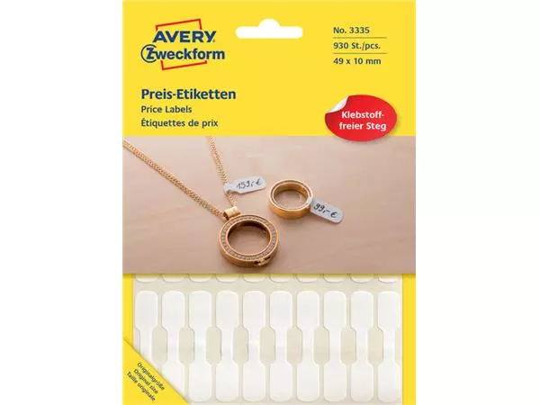 Een Etiket Avery Zweckform 3335 49x10mm wit 924stuks koop je bij KantoorProfi België BV