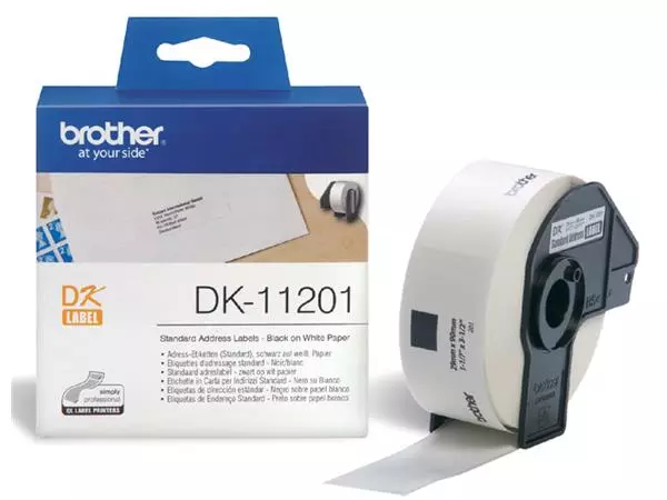 Een Etiket Brother DK-11201 29x90mm adres 400stuks koop je bij Van Hoye Kantoor BV