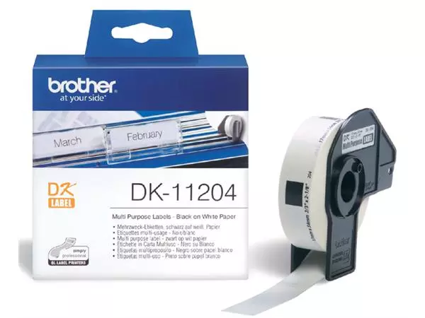 Een Etiket Brother DK-11204 17x54mm 400stuks koop je bij Van Leeuwen Boeken- en kantoorartikelen