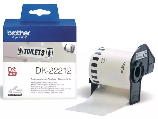 Een Etiket Brother DK-22212 62mm 15-meter witte film koop je bij MV Kantoortechniek B.V.