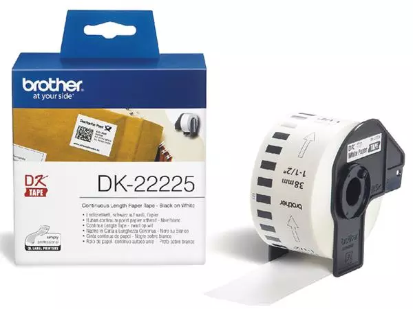 Een Etiket Brother DK-22225 38mm thermisch 30-meter wit papier koop je bij MV Kantoortechniek B.V.