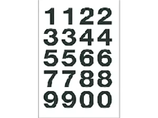 Een Etiket HERMA 4136 20x18mm getallen 0-9 zwart op transparant koop je bij Van Hoye Kantoor BV