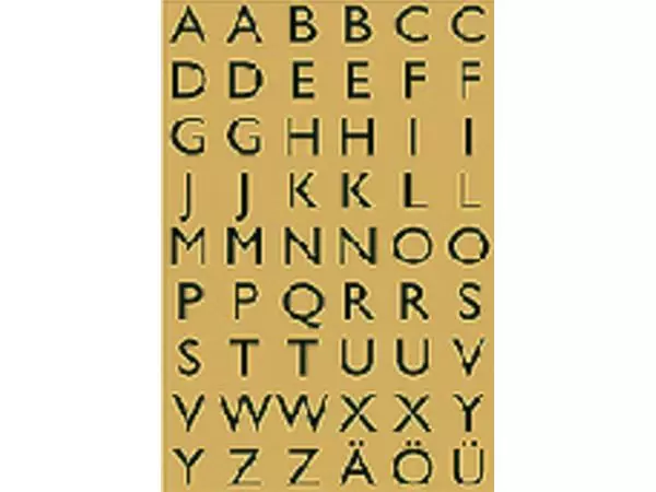 Een Etiket HERMA 4145 13x12mm letters A-Z zwart op goud koop je bij Van Hoye Kantoor BV