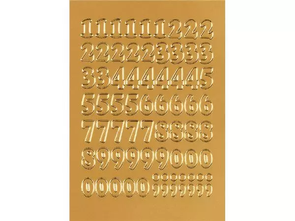 Een Etiket HERMA 4184 12mm getallen 0-9 goudfolie 66stuks koop je bij Van Hoye Kantoor BV
