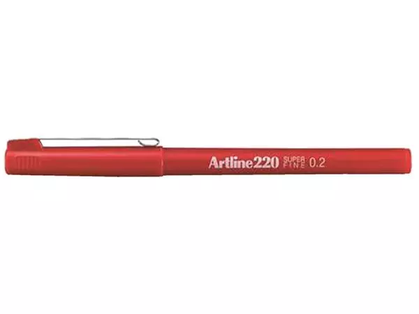 Een Fineliner Artline 220 rond super fijn rood koop je bij Van Hoye Kantoor BV