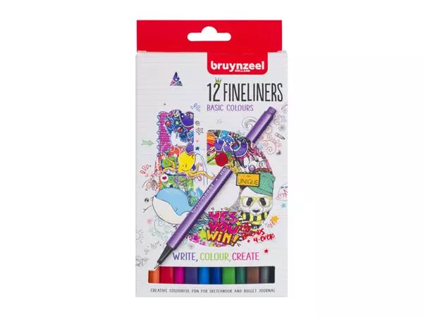Een Fineliner Bruynzeel set à 12 kleuren koop je bij EconOffice