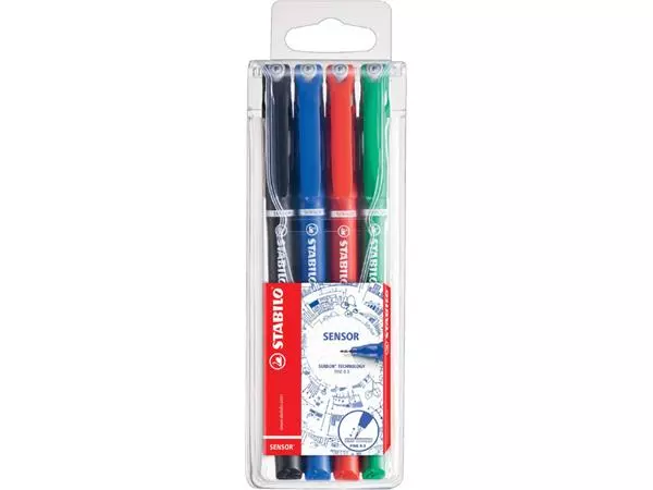 Buy your Fineliner STABILO Sensor 189 fijn assorti etui à 4 stuks at QuickOffice BV