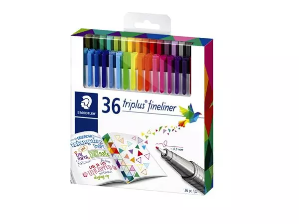 Een Fineliner Staedtler Triplus 334 0,3mm assorti set à 26 + 10 gratis koop je bij Goedkope Kantoorbenodigdheden