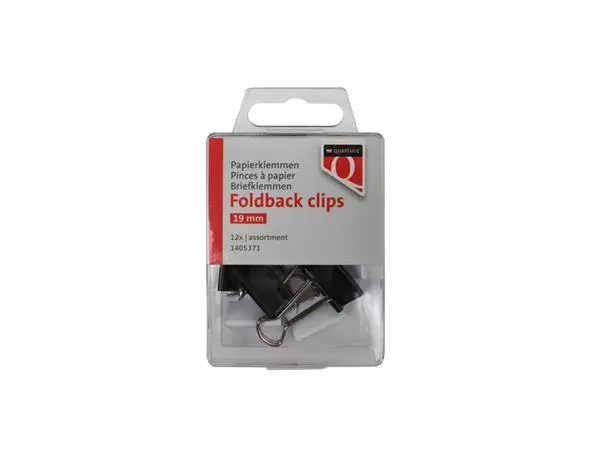 Een Foldback clips Quantore 19 mm assorti 12 stuks koop je bij Goedkope Kantoorbenodigdheden