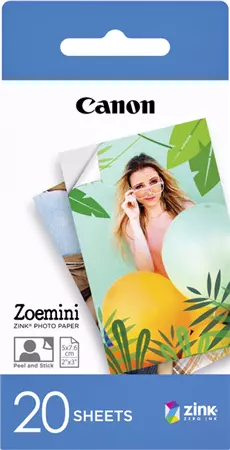 Een Fotopapier Canon Zoemini ZP-2030 20vel koop je bij Tonerinktshop