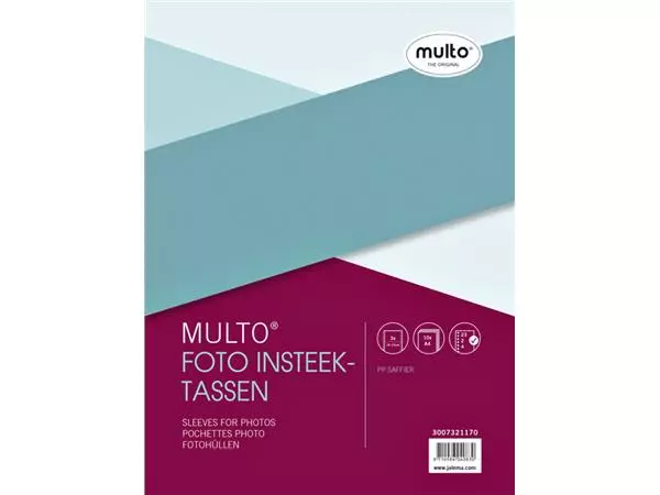 Een Fototas Multo A4 23-gaats 3-vaks 10x15cm + schrijfstrook PP transparant 10 stuks koop je bij Totaal Kantoor Goeree