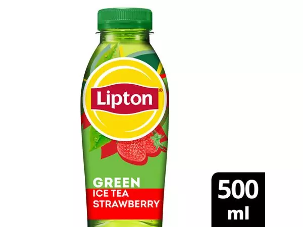 Een Frisdrank Lipton Ice Tea green strawberry petfles 500ml koop je bij EconOffice
